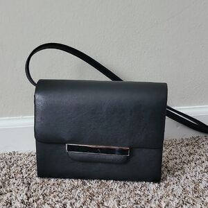 VTG Diahann Carroll Elegant Black Faux Leather Shoulder Bag